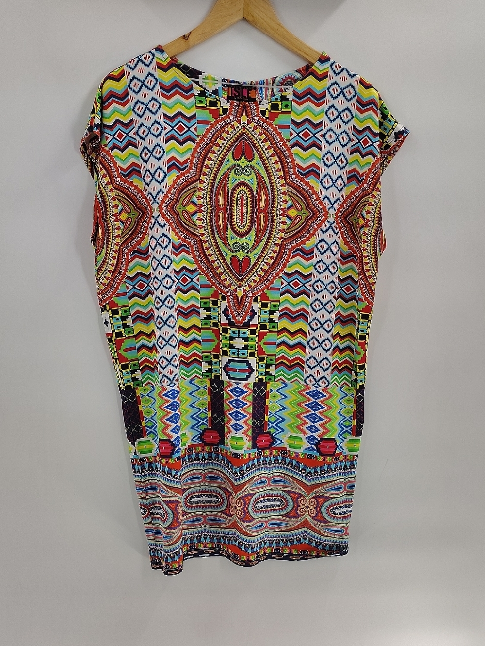 Isle Melissa Kozan Dress White Sleeveless Multicolor Womens Size M